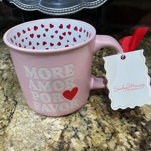 Sunday Morning ceramics More Amore Por Favor hearts interior coffee mug - NEW!